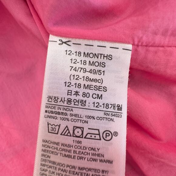 Gap Pink Plaid Dress EUC 12-18mo - Picture 4 of 6